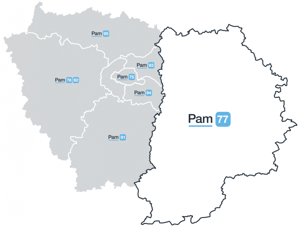 Carte des PAM en Ile-de-France